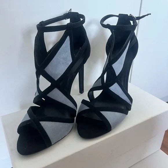 Zara Black and Blue Strappy Heels - Picture 3 of 8